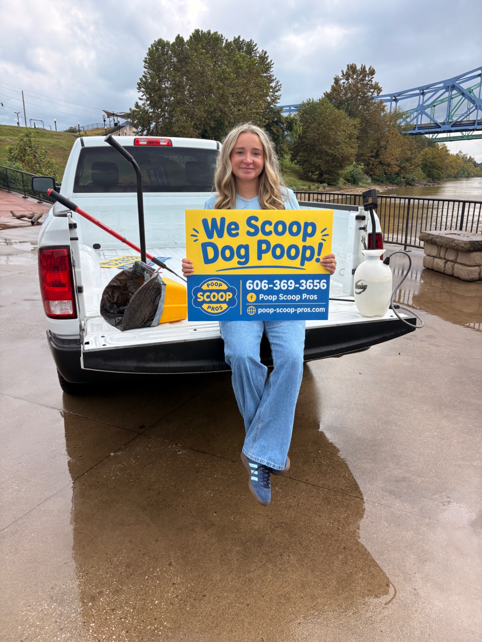 Poop Scoop Pros branded yard service sign